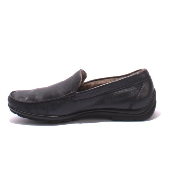 Ernesto Dolani 9640 Navy Leather / Sheepskin Deer Driver Moccasins - Picture 6 of 9